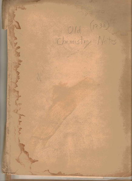 OLD CHEMISTRY NOTES FFROM 1938